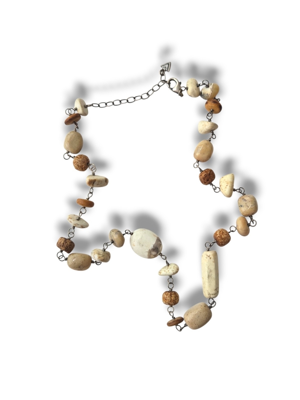 SILPADA Natural Stone Bead Necklace in CreamS and Browns